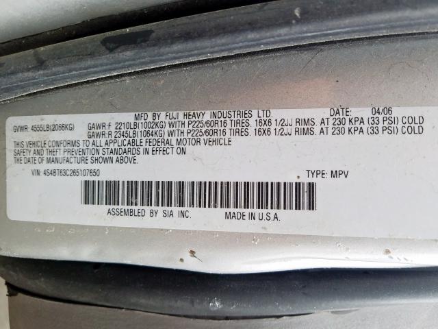 4S4BT63C265107650 - 2006 SUBARU BAJA TURBO  photo 10