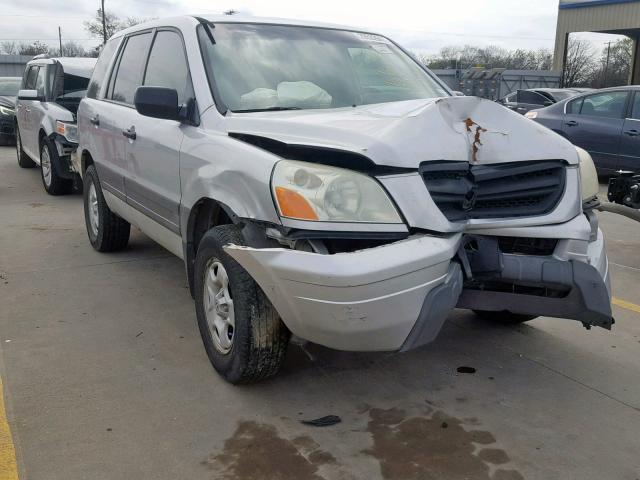 2HKYF18155H572180 - 2005 HONDA PILOT LX SILVER photo 1