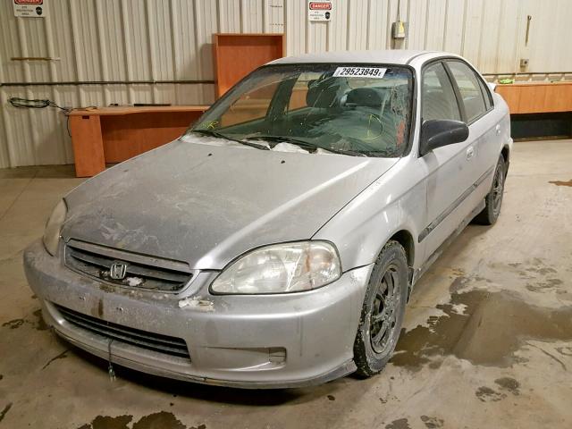 2HGEJ6619YH904346 - 2000 HONDA CIVIC BASE GRAY photo 2