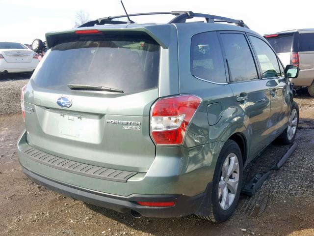 JF2SJAHC6EH547178 - 2014 SUBARU FORESTER 2 GREEN photo 4