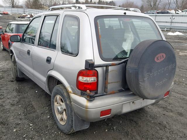 KNDJA723X15075410 - 2001 KIA SPORTAGE SILVER photo 3