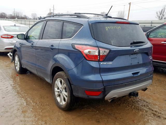 1FMCU0HDXJUA55084 - 2018 FORD ESCAPE SEL BLUE photo 3