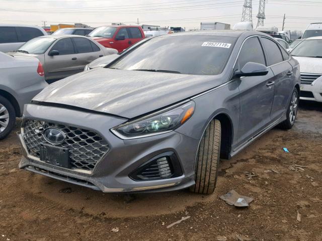 5NPE34AB3JH689167 - 2018 HYUNDAI SONATA SPO GRAY photo 2