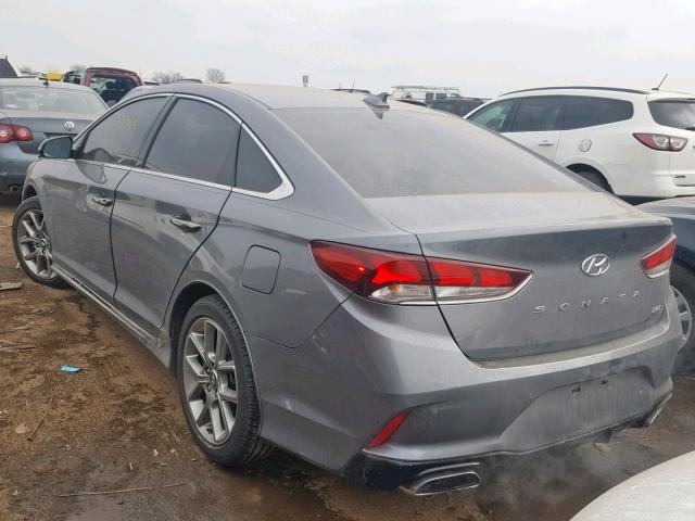 5NPE34AB3JH689167 - 2018 HYUNDAI SONATA SPO GRAY photo 3