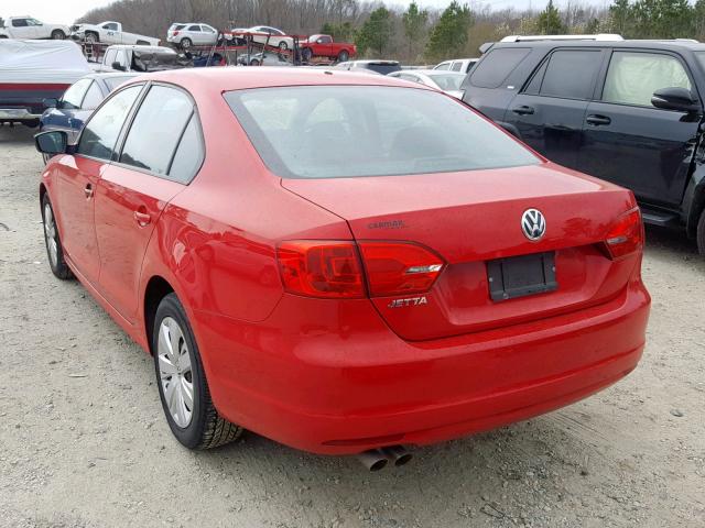 3VW2K7AJ5DM361288 - 2013 VOLKSWAGEN JETTA BASE RED photo 3