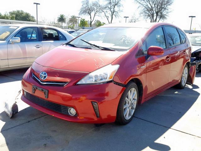 JTDZN3EU8C3126289 - 2012 TOYOTA PRIUS V RED photo 2