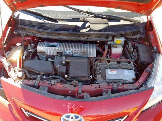 JTDZN3EU8C3126289 - 2012 TOYOTA PRIUS V RED photo 7