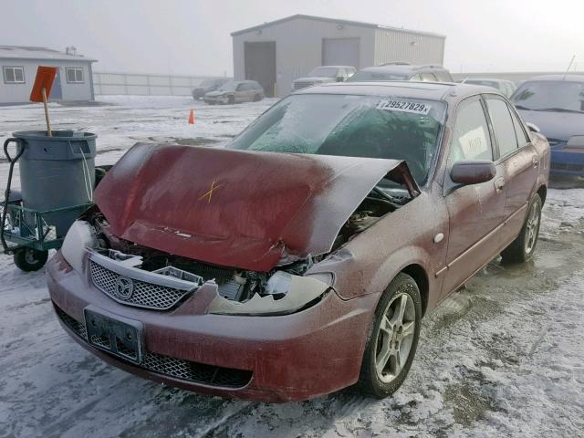 JM1BJ225131175494 - 2003 MAZDA PROTEGE DX BURGUNDY photo 2