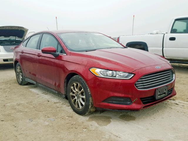 3FA6P0G72GR186195 - 2016 FORD FUSION S RED photo 1