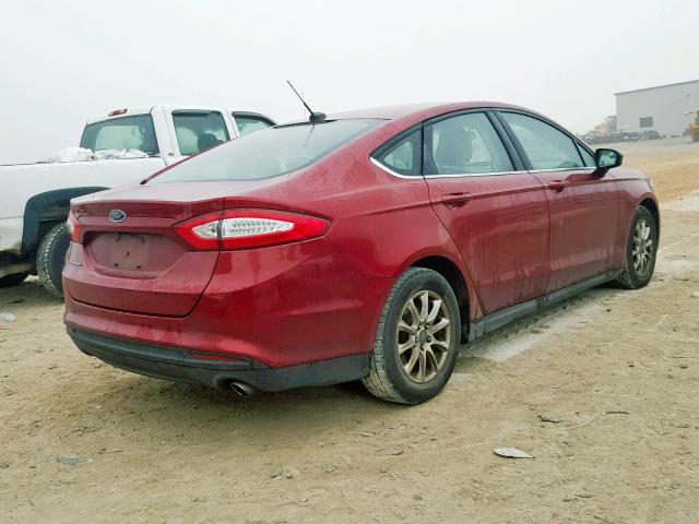 3FA6P0G72GR186195 - 2016 FORD FUSION S RED photo 4