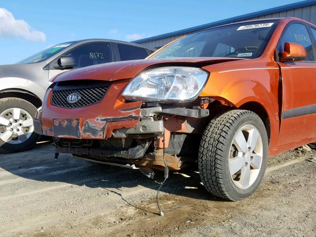 KNADE163686336798 - 2008 KIA RIO 5 SX ORANGE photo 9