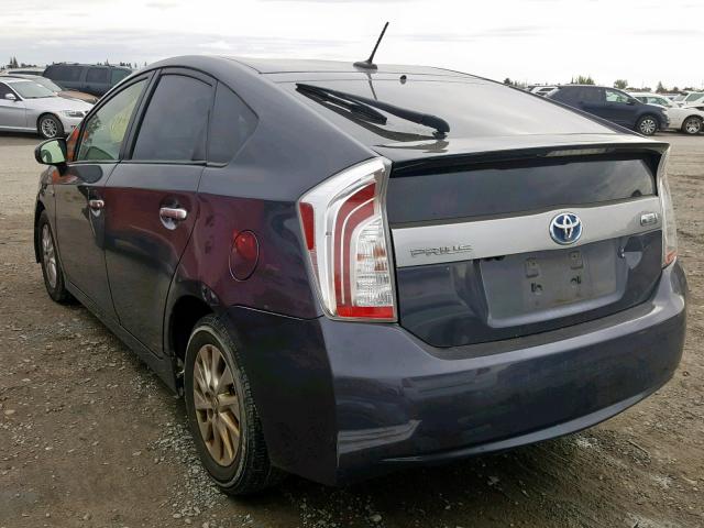 JTDKN3DP2D3047859 - 2013 TOYOTA PRIUS PLUG GRAY photo 3