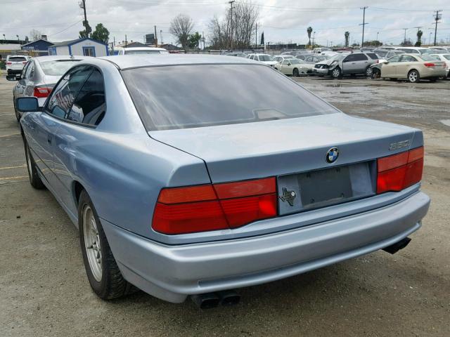 WBAEG2317MCB72497 - 1991 BMW 850 I AUTO BLUE photo 3