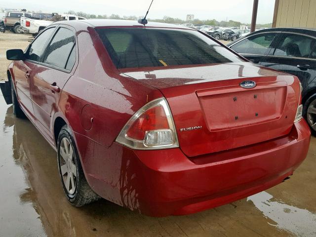 3FAHP06Z28R212078 - 2008 FORD FUSION S RED photo 3