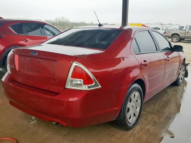 3FAHP06Z28R212078 - 2008 FORD FUSION S RED photo 4