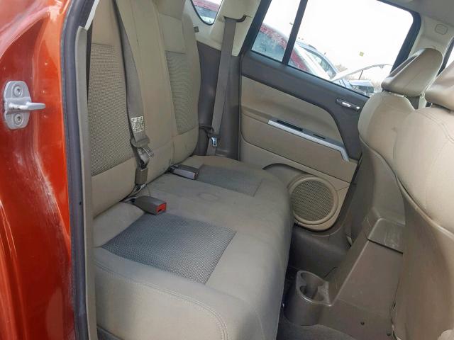 1J8FT47W78D676848 - 2008 JEEP COMPASS SP ORANGE photo 6