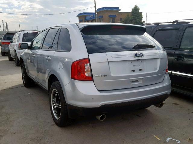 2FMDK3JC4DBA58991 - 2013 FORD EDGE SEL SILVER photo 3