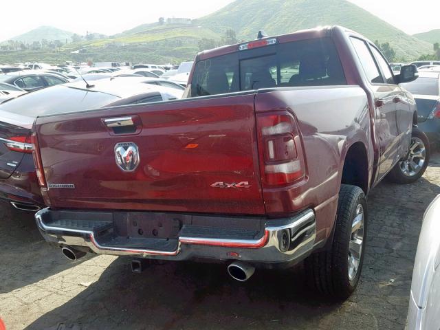 1C6SRFFT4KN538166 - 2019 RAM 1500 BIG H MAROON photo 4