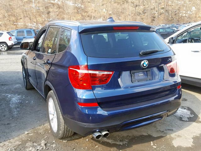5UXWX9C56G0D91491 - 2016 BMW X3 XDRIVE2 BLUE photo 3