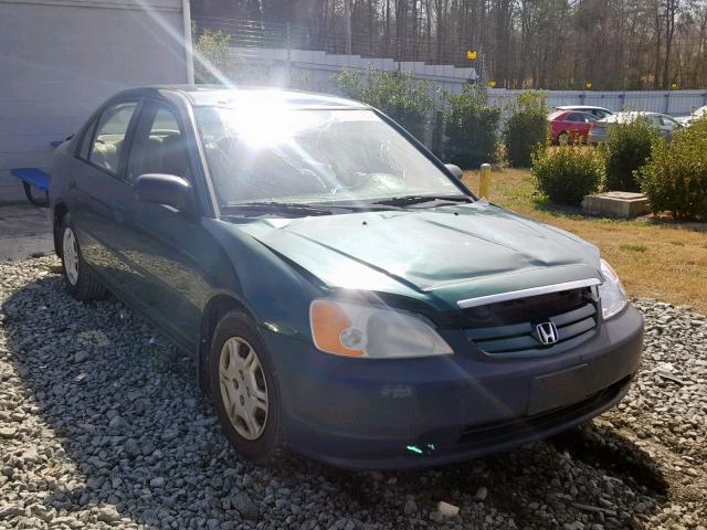 1HGES16261L034993 - 2001 HONDA CIVIC DX GREEN photo 1