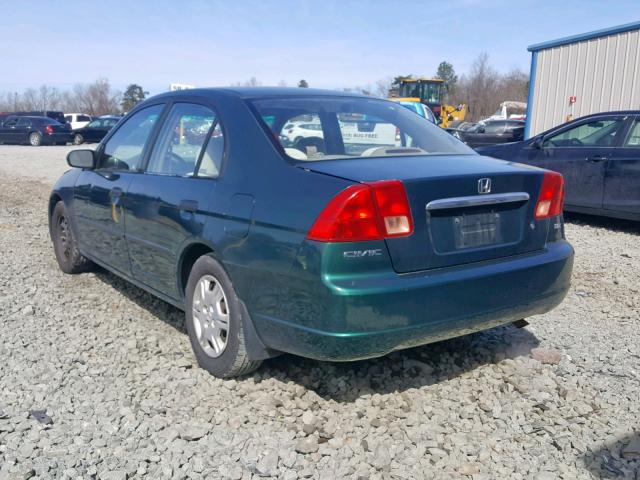 1HGES16261L034993 - 2001 HONDA CIVIC DX GREEN photo 3