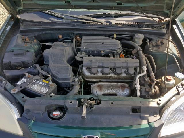 1HGES16261L034993 - 2001 HONDA CIVIC DX GREEN photo 7