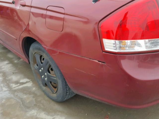 KNAFE221595645964 - 2009 KIA SPECTRA EX BURGUNDY photo 9