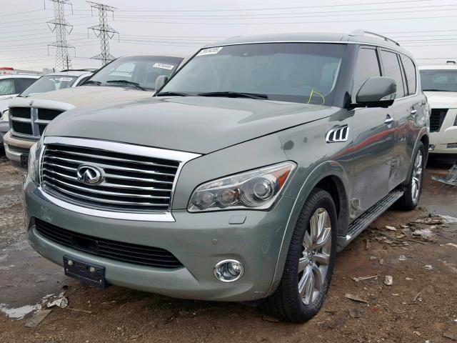 JN8AZ2NE6B9000176 - 2011 INFINITI QX56 GREEN photo 2