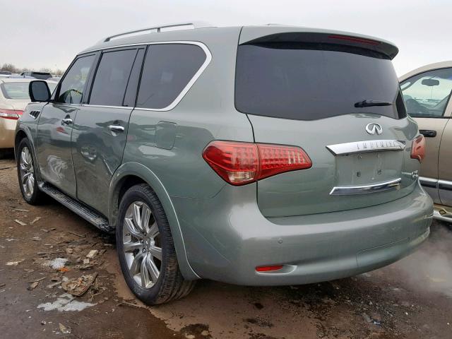 JN8AZ2NE6B9000176 - 2011 INFINITI QX56 GREEN photo 3