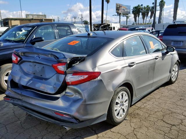 3FA6P0G73DR215781 - 2013 FORD FUSION S GRAY photo 4