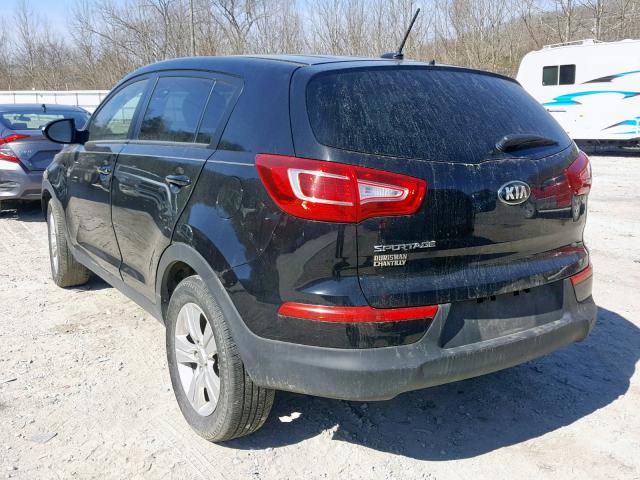 KNDPB3A25D7444496 - 2013 KIA SPORTAGE B BLACK photo 3