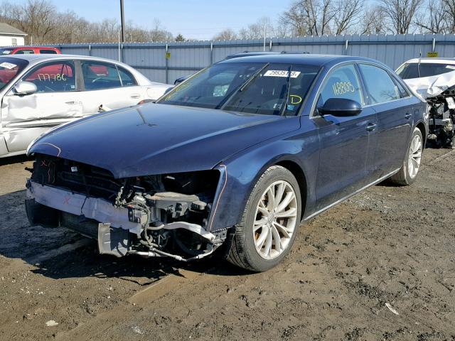 WAURVAFD4BN016374 - 2011 AUDI A8 L QUATT BLUE photo 2