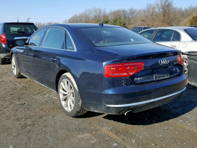 WAURVAFD4BN016374 - 2011 AUDI A8 L QUATT BLUE photo 3