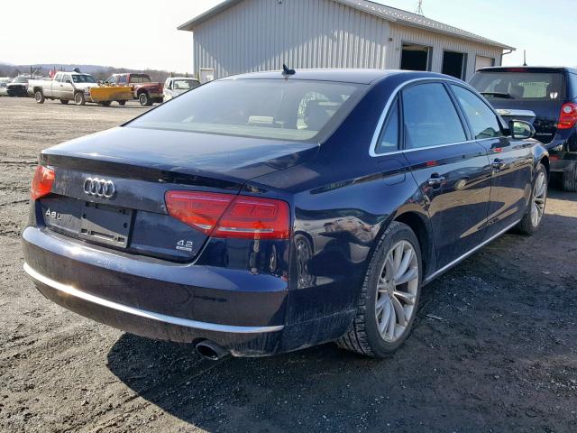 WAURVAFD4BN016374 - 2011 AUDI A8 L QUATT BLUE photo 4