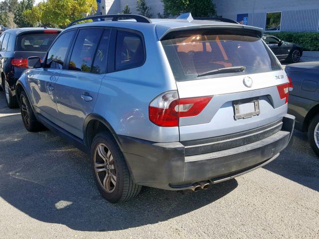 WBXPA934X5WD22721 - 2005 BMW X3 3.0I BLUE photo 3