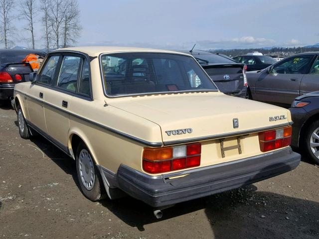 YV1AX8843H1251410 - 1987 VOLVO 244 DL YELLOW photo 3