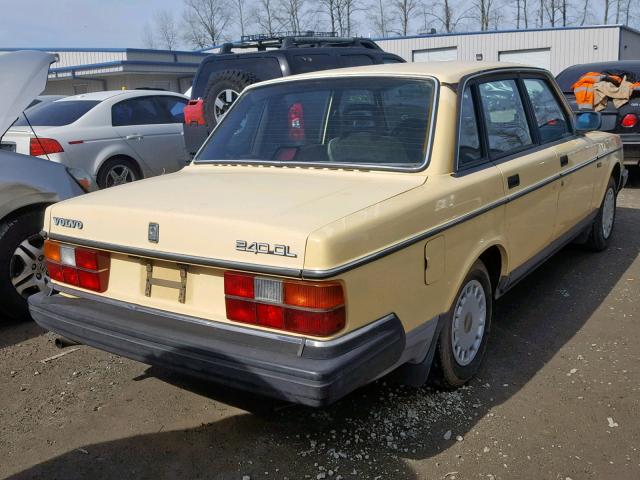 YV1AX8843H1251410 - 1987 VOLVO 244 DL YELLOW photo 4