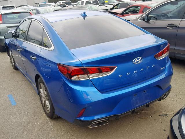 5NPE34AF0JH684222 - 2018 HYUNDAI SONATA SPO BLUE photo 3