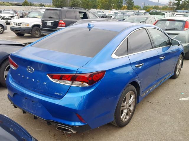 5NPE34AF0JH684222 - 2018 HYUNDAI SONATA SPO BLUE photo 4