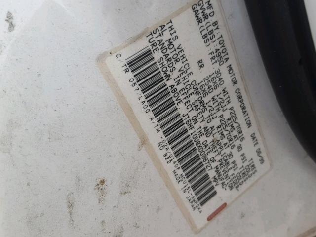 JT6HF10U8X0088727 - 1999 LEXUS RX 300 WHITE photo 10