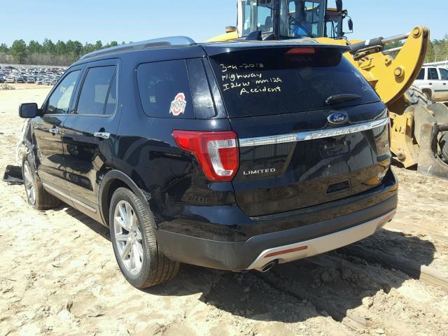 1FM5K8F84GGA71680 - 2016 FORD EXPLORER L BLACK photo 3