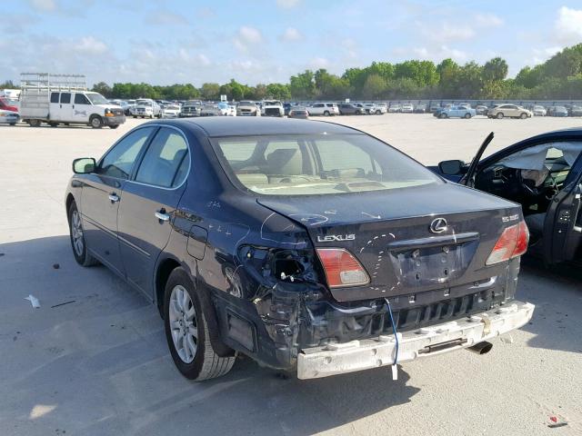 JTHBA30G645031331 - 2004 LEXUS ES 330 BLUE photo 3