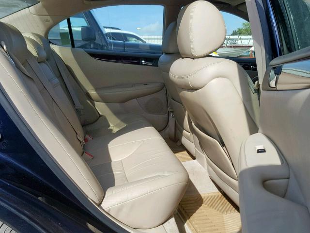 JTHBA30G645031331 - 2004 LEXUS ES 330 BLUE photo 6