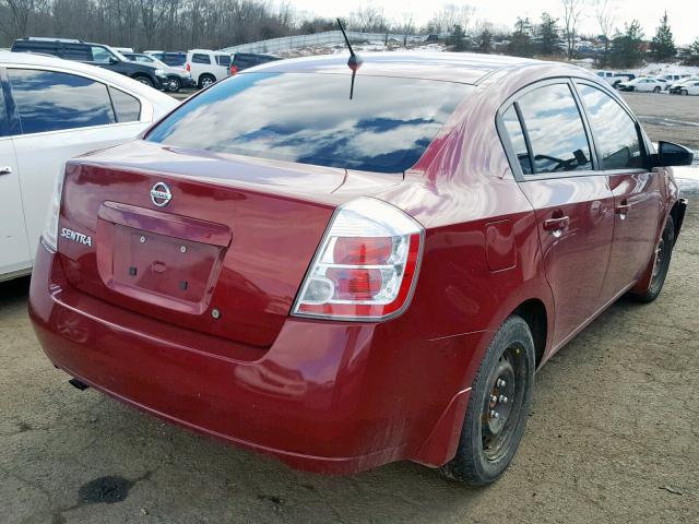 3N1AB61E98L709524 - 2008 NISSAN SENTRA 2.0 BURGUNDY photo 4