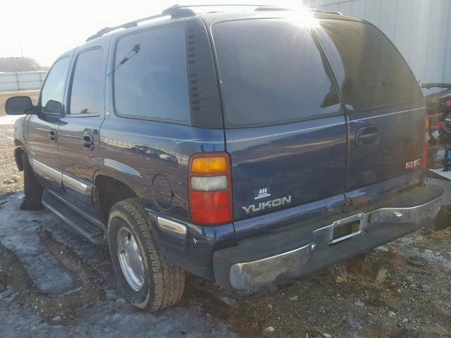 1GKEK13T8YJ201182 - 2000 GMC YUKON BLUE photo 3