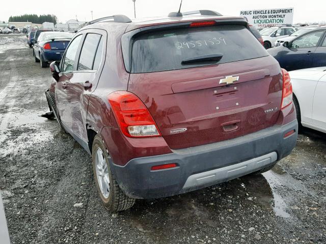 3GNCJLSB9GL203774 - 2016 CHEVROLET TRAX 1LT BURGUNDY photo 3