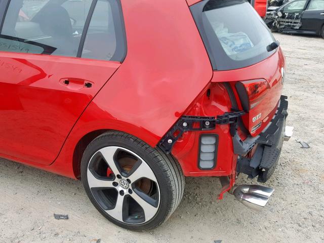 3VW4T7AUXHM064443 - 2017 VOLKSWAGEN GTI S RED photo 9