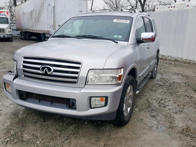 5N3AA08C64N806176 - 2004 INFINITI QX56 SILVER photo 2