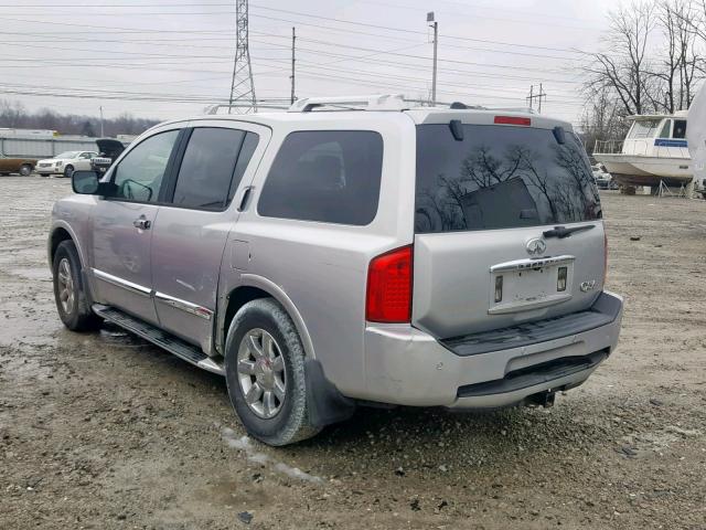 5N3AA08C64N806176 - 2004 INFINITI QX56 SILVER photo 3