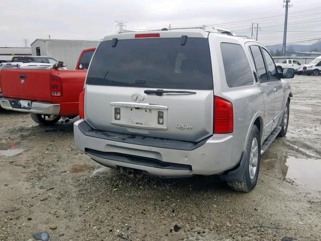 5N3AA08C64N806176 - 2004 INFINITI QX56 SILVER photo 4